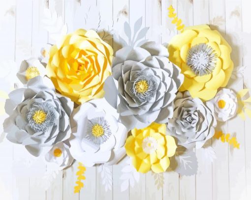 Yellow And Grey Roses Diamond Painting