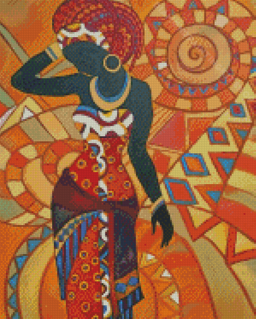 Abstract African Dancer Diamond Painting