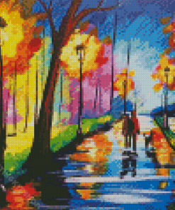 Aesthetic Couple Colorful Park Diamond Painting