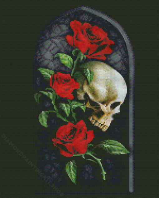 Rose Skull Art Diamond Painting