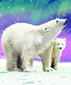 Aurora Northern Lights Polar Bears Diamond Painting