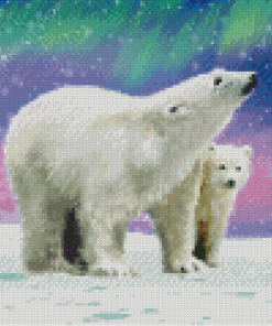 Aurora Northern Lights Polar Bears Diamond Painting