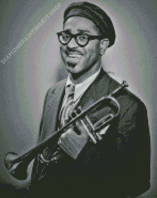 Black And White Dizzy Gillespie Diamond Painting