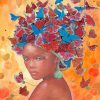 Black Woman Butterfly Diamond Painting