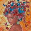 Black Woman Butterfly Diamond Painting