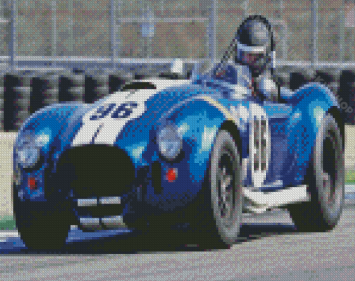 Blue Cobra Race Car Diamond Painting