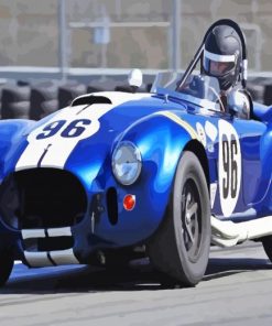 Blue Cobra Race Car Diamond Painting