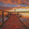 Bridge Sunset Lake Diamond Painting