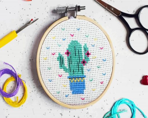 Cactus Mini Cross Stitch Diamond Painting