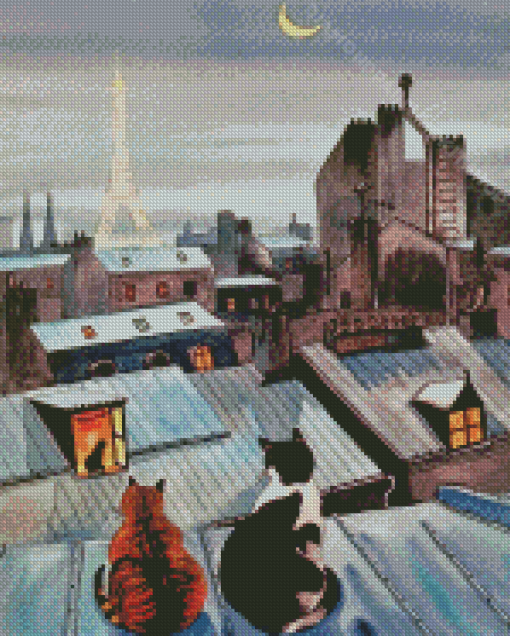 Cats In Paris Diamond Painting