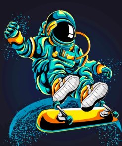 Skater Astronaut Diamond Painting