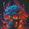 Fire Skull Diamond Painting