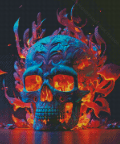 Fire Skull Diamond Painting