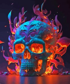 Fire Skull Diamond Painting