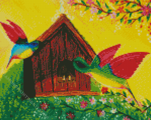 Couple Hummingbird Diamond Painting