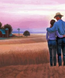 Couple In Farm Field Diamond Painting