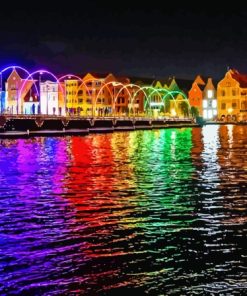 Curacao Bridge At Night Diamond Painting