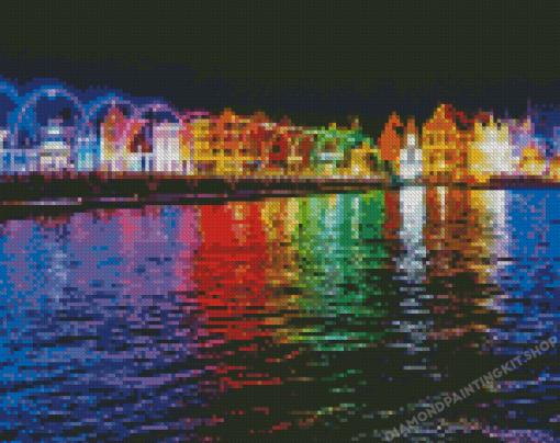 Curacao Bridge At Night Diamond Painting