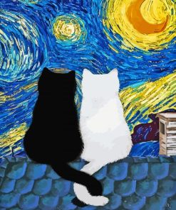 Cats Starry Night Diamond Painting