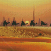 Dubai Desert Camels Silhouette Diamond Painting