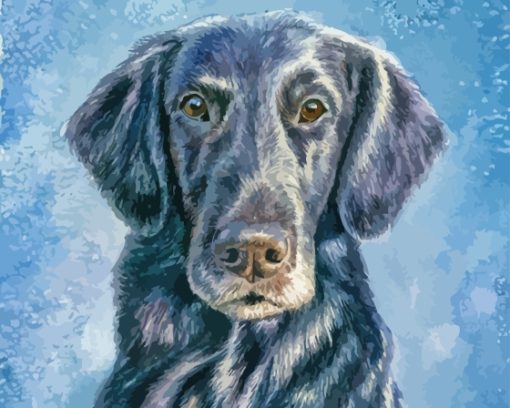 Flat Coated Retriever Dog Diamond Painting