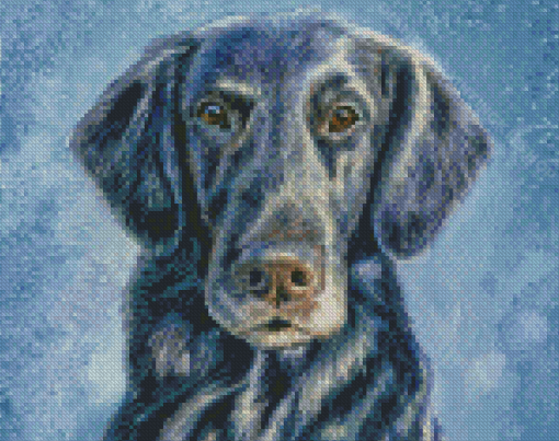 Flat Coated Retriever Dog Diamond Painting