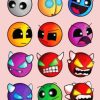 Geometry Dash Demon Faces Diamond Painting