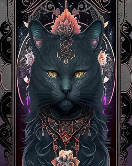 Goddess Black Cat Diamond Painting