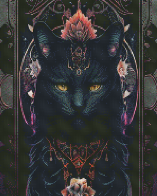 Goddess Black Cat Diamond Painting