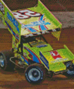 Green Sprint Racing Car Diamond Painting