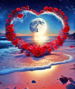 Heart And Moon Diamond Painting