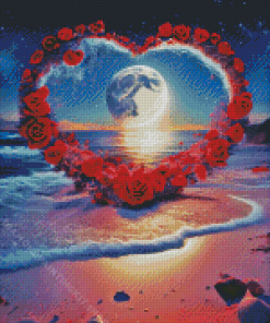 Heart And Moon Diamond Painting