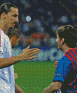 Ibrahimovic And Messi Diamond Painting