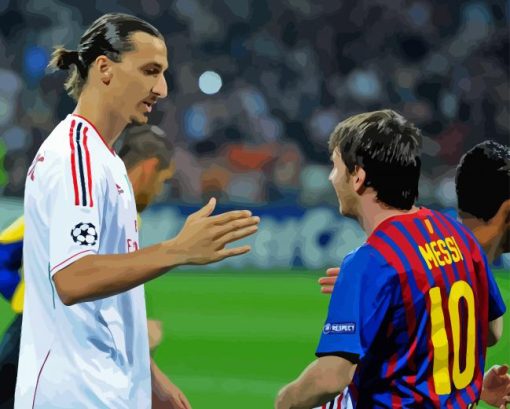 Ibrahimovic And Messi Diamond Painting