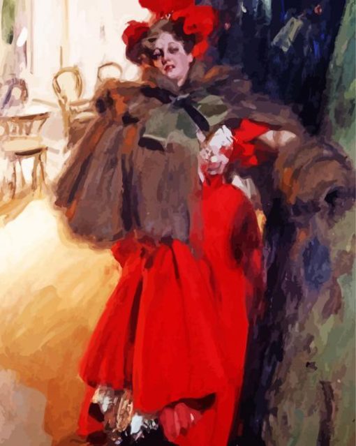 Lady In Red Anders Zorn Diamond Painting