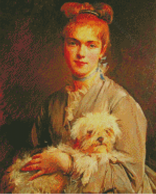 Lady With Dog Diamond Painting