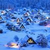 Night Snow In Japan Shirakawa Village Diamond Painting