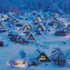 Night Snow In Japan Shirakawa Village Diamond Painting