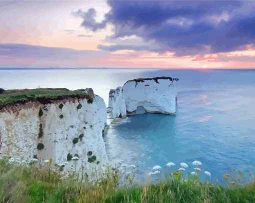 Old Harry Rocks East Devon Diamond Painting