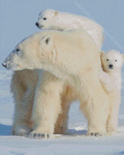 Polar Bear Mother Diamond Painting