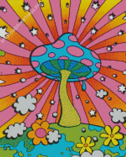 Psychedelic Mushroom Diamond Painting