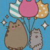 Pusheen Cats Balloon Diamond Painting