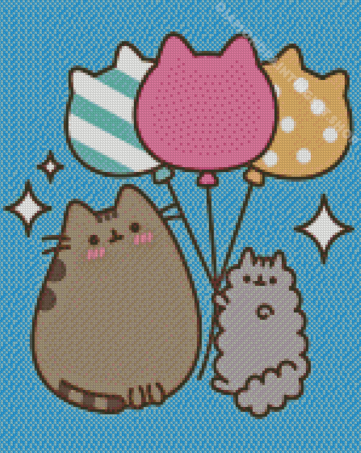 Pusheen Cats Balloon Diamond Painting