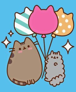 Pusheen Cats Balloon Diamond Painting