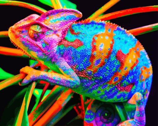 Rainbow Cameleon Diamond Painting