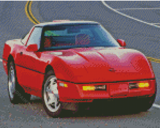 Red Corvette C4 Diamond Painting