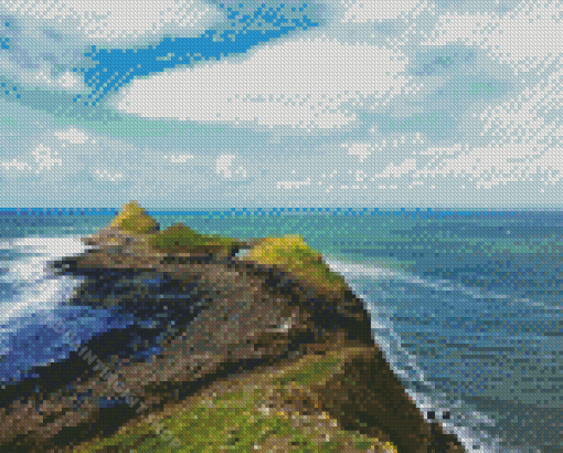 Rhossili Bay Worms Head Diamond Painting