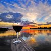 Sunset Wine Glass Landscape Diamond Painting