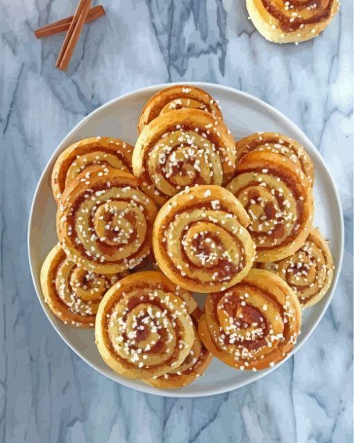 Swedish Cinnamon Roll Diamond Painting