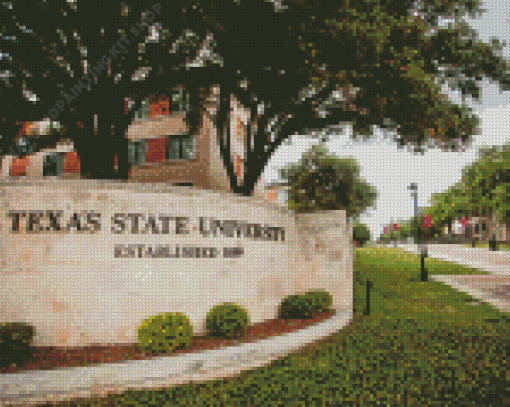 Texas State University Building Diamond Painting